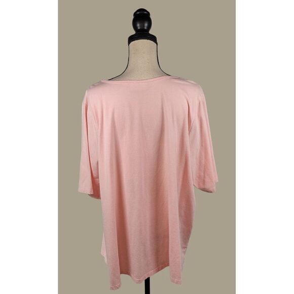 Quacker Factory Light Pink Cotton Blend Short Sleeve "Shoes" T-shirt Size 3X - Picture 2 of 7